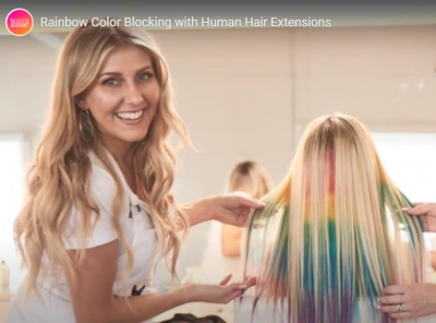 Video Tutorial: Rainbow Colour Blocking with Human Hair Extensions!