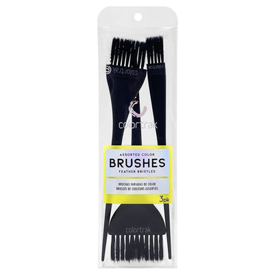 Assorted Color Brushes 3pk - Feather Bristles