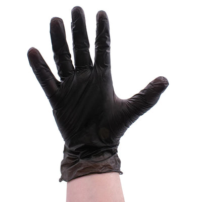 Black Vinyl Disposable Gloves 100pk - Large