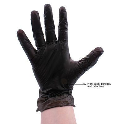 Black Vinyl Disposable Gloves 100pk - Medium